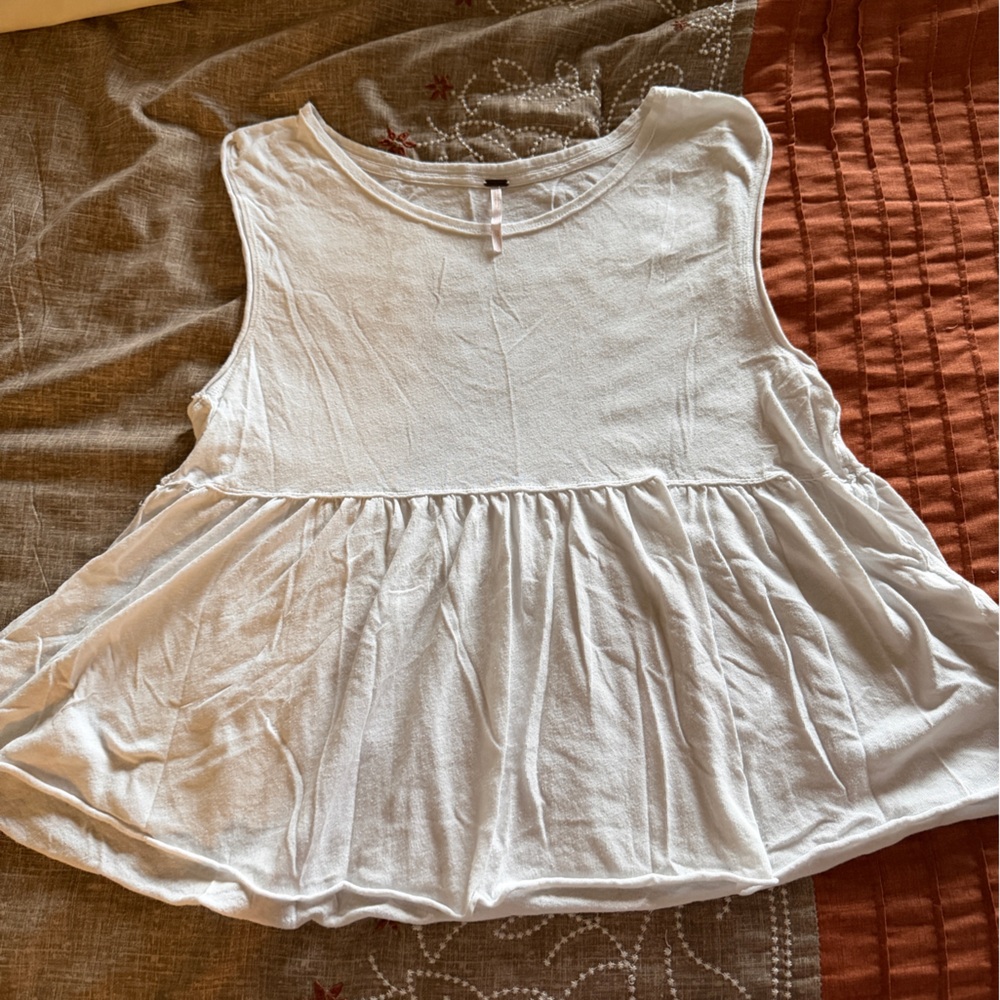 Free People White Sleeveless Top